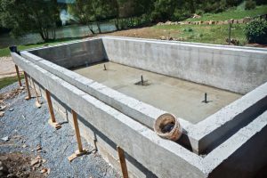 Pool construction, plastered pool.